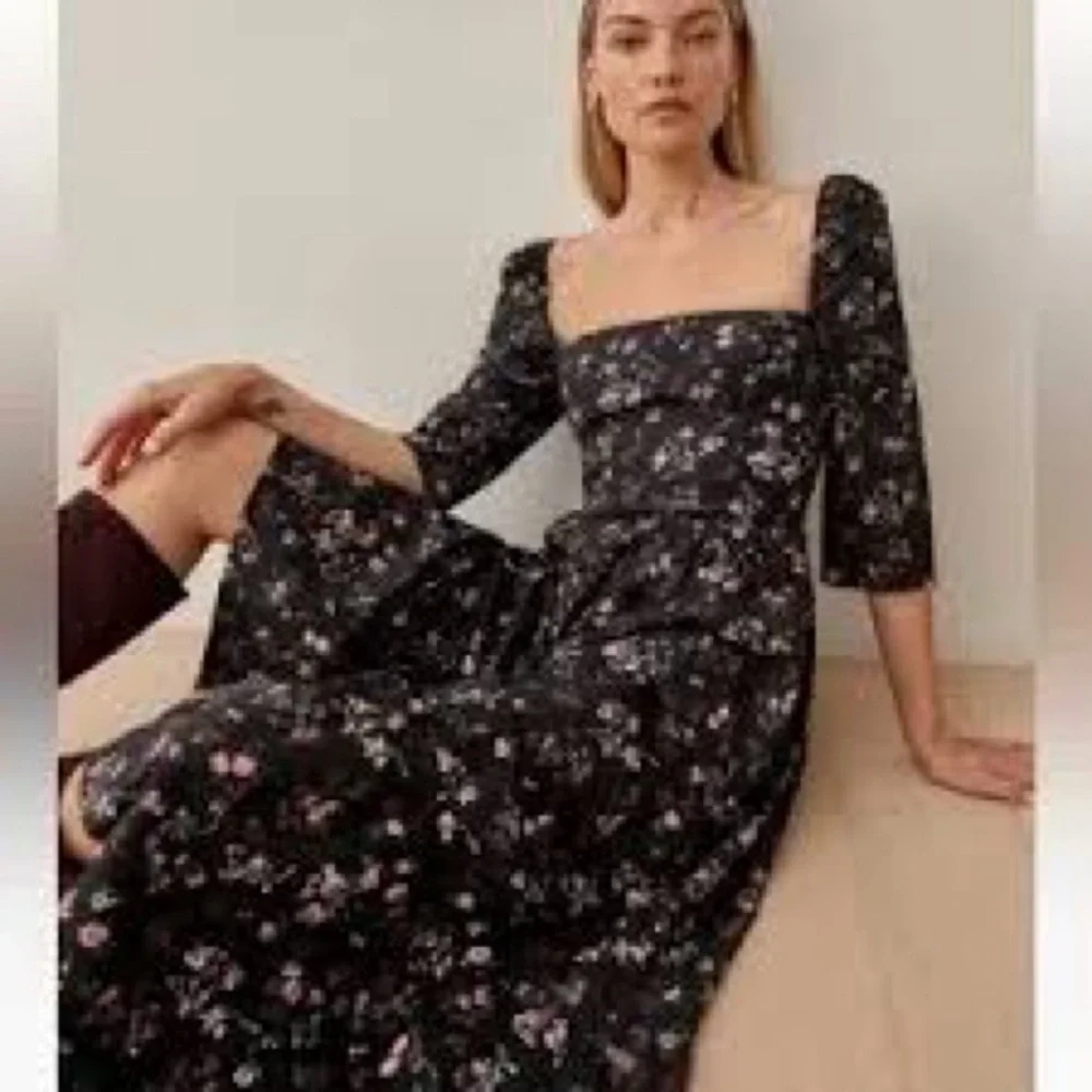 Reformation Cyprus Organic Cotton Blend Floral Midi Dress Size 6 Party Summer - Picture 3 of 9